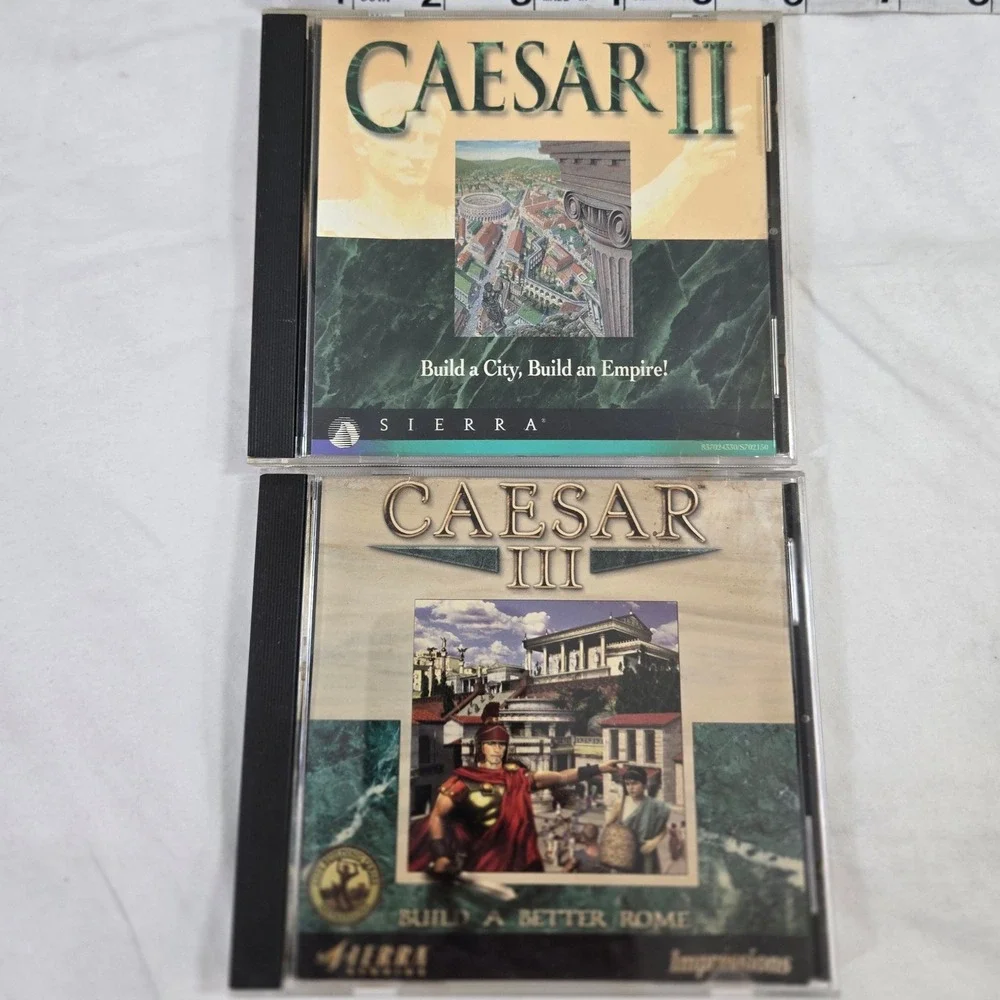 Caesar II III‎ PC Game Lot Sierra Vintage 1995 1998 Windows 95 Retro Strategy